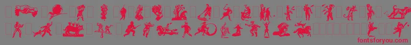 Fonte Dfprimitivesone – fontes vermelhas em um fundo cinza