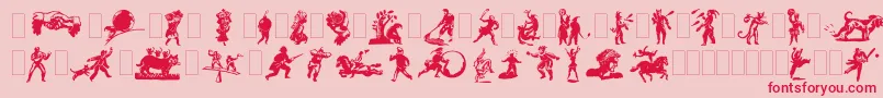 フォントDfprimitivesone – ピンクの背景に赤い文字
