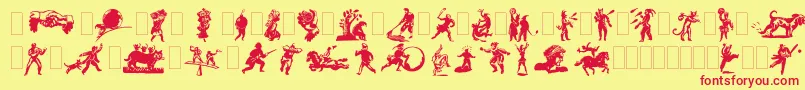 Dfprimitivesone Font – Red Fonts on Yellow Background