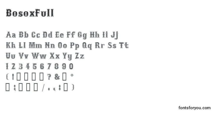 Schriftart BosoxFull – Alphabet, Zahlen, spezielle Symbole