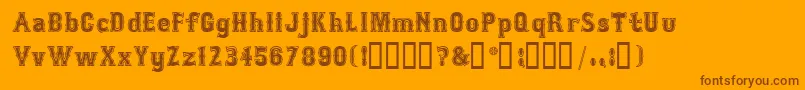 BosoxFull-Schriftart – Braune Schriften auf orangefarbenem Hintergrund