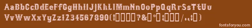 フォントBosoxFull – 茶色の背景にピンクのフォント