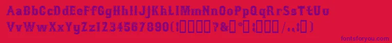BosoxFull-Schriftart – Violette Schriften auf rotem Hintergrund