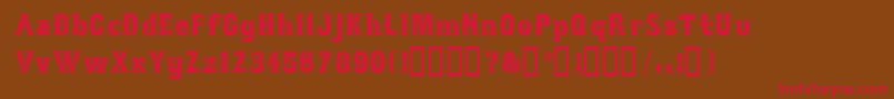フォントBosoxFull – 赤い文字が茶色の背景にあります。