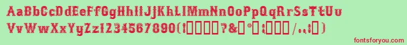 BosoxFull Font – Red Fonts on Green Background