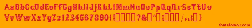 BosoxFull-Schriftart – Rote Schriften auf orangefarbenem Hintergrund