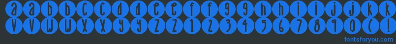 フォントDjbLemonHeadDots – 黒い背景に青い文字