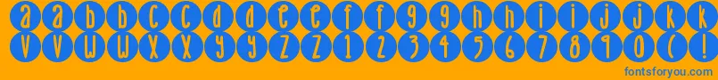 DjbLemonHeadDots Font – Blue Fonts on Orange Background