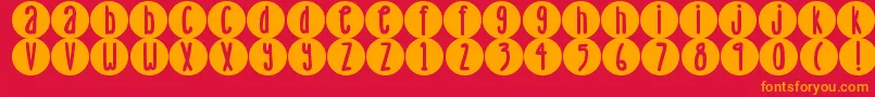 Fonte DjbLemonHeadDots – fontes laranjas em um fundo vermelho