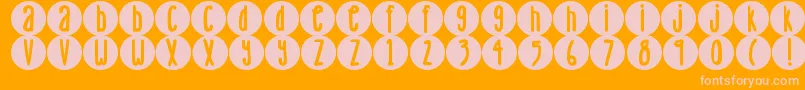 Więcej informacji o czcionce DjbLemonHeadDots Czcionka DjbLemonHeadDots – różowe czcionki na pomarańczowym tle