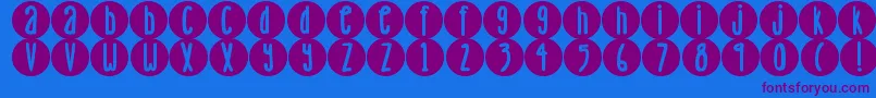 Fonte DjbLemonHeadDots – fontes roxas em um fundo azul