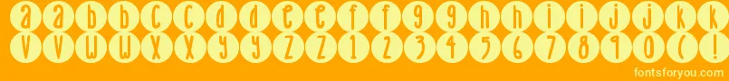 Czcionka DjbLemonHeadDots – żółte czcionki na pomarańczowym tle