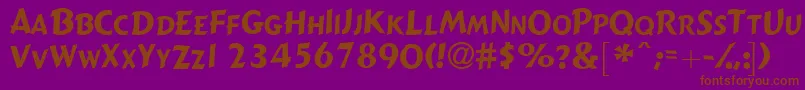 Gizmolightscapsssk Font – Brown Fonts on Purple Background