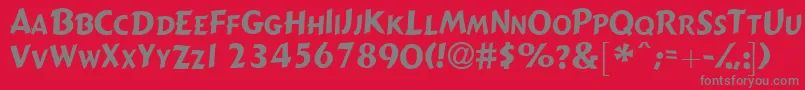 Gizmolightscapsssk Font – Gray Fonts on Red Background