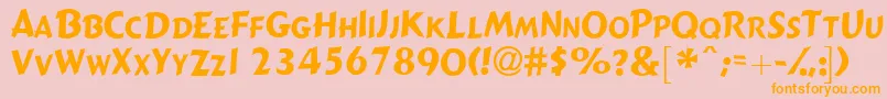 Gizmolightscapsssk Font – Orange Fonts on Pink Background