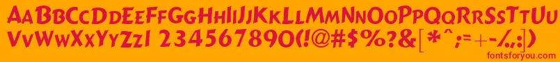Gizmolightscapsssk Font – Red Fonts on Orange Background