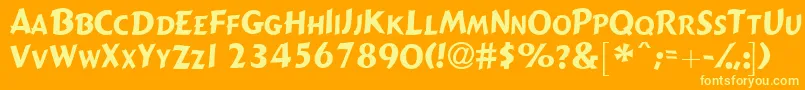 Gizmolightscapsssk-fontti – keltaiset fontit oranssilla taustalla