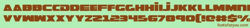 GuardianExpanded-Schriftart – Braune Schriften auf grünem Hintergrund