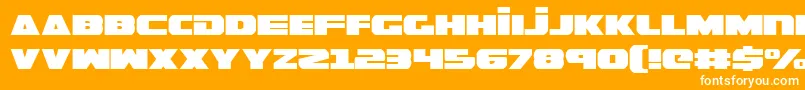 Fonte GuardianExpanded – fontes brancas em um fundo laranja