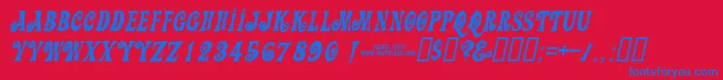 Action Is Diagonal Jl Italic Font – Blue Fonts on Red Background