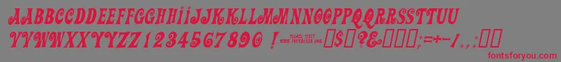 Action Is Diagonal Jl Italic Font – Red Fonts on Gray Background