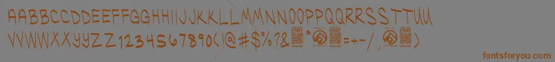 UglykidsThin Font – Brown Fonts on Gray Background