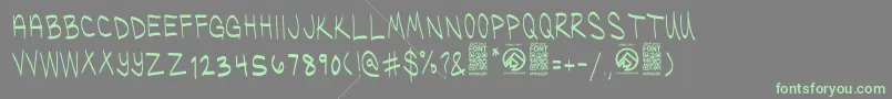 UglykidsThin Font – Green Fonts on Gray Background