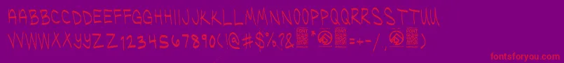 UglykidsThin Font – Red Fonts on Purple Background