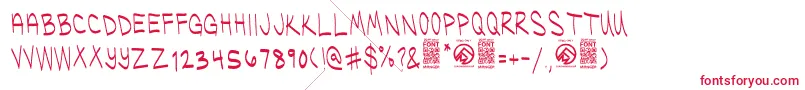 UglykidsThin Font – Red Fonts on White Background