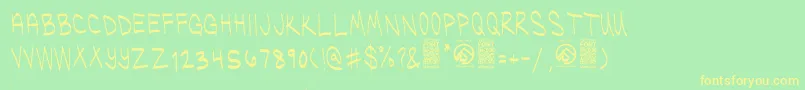 Weitere Informationen zur UglykidsThin-Schriftart UglykidsThin-Schriftart – Gelbe Schriften auf grünem Hintergrund