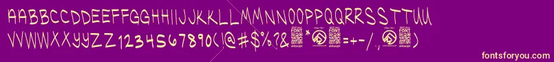 Police UglykidsThin – polices jaunes sur fond violet