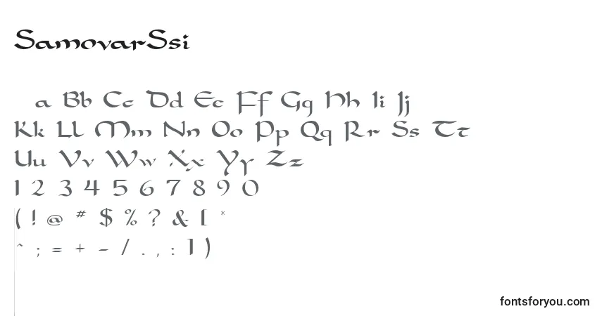 Czcionka SamovarSsi – alfabet, cyfry, specjalne znaki