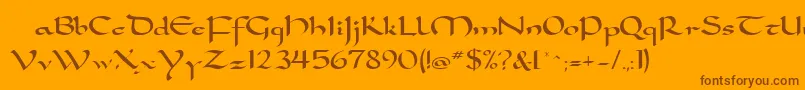 SamovarSsi Font – Brown Fonts on Orange Background