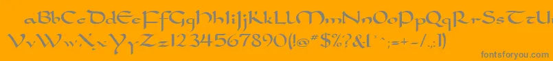 SamovarSsi-Schriftart – Graue Schriften auf orangefarbenem Hintergrund