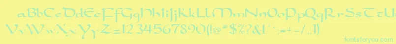 SamovarSsi Font – Green Fonts on Yellow Background
