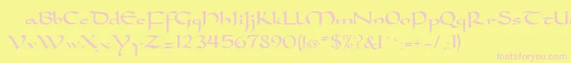 SamovarSsi Font – Pink Fonts on Yellow Background
