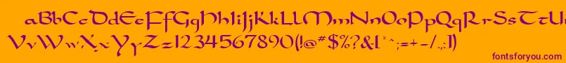 SamovarSsi Font – Purple Fonts on Orange Background