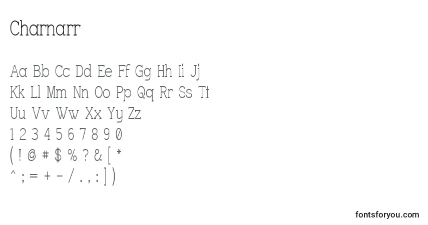 Fuente Charnarr - alfabeto, números, caracteres especiales