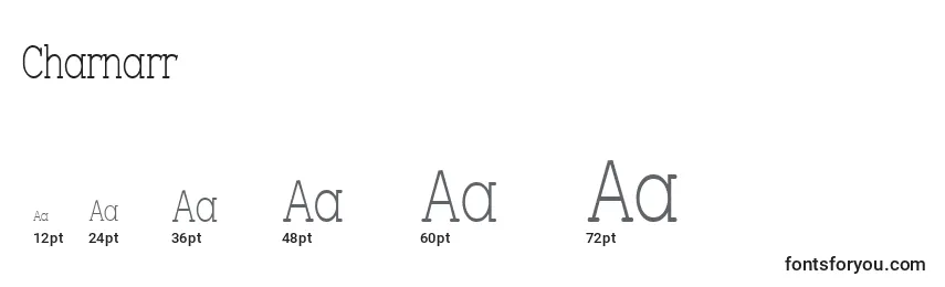 Charnarr Font Sizes