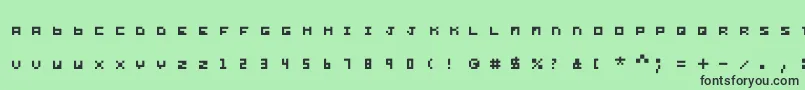 Yond-Schriftart – Schwarze Schriften auf grünem Hintergrund