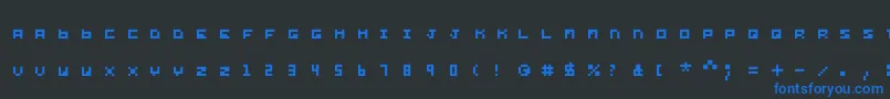 フォントYond – 黒い背景に青い文字