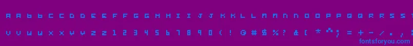 フォントYond – 紫色の背景に青い文字