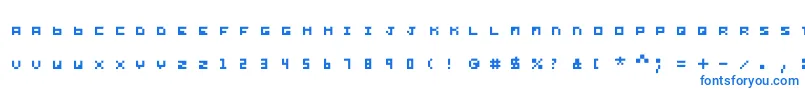 フォントYond – 白い背景に青い文字