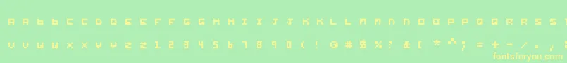 フォントYond – 黄色の文字が緑の背景にあります