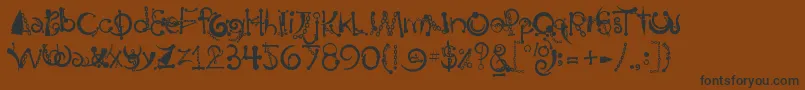 BodyPiercingChains Font – Black Fonts on Brown Background