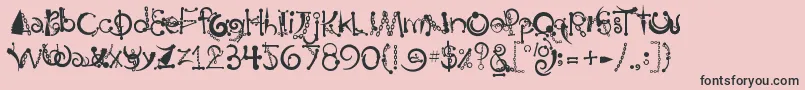 フォントBodyPiercingChains – ピンクの背景に黒い文字