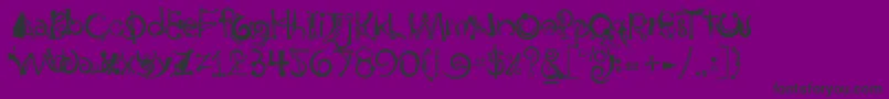 BodyPiercingChains-fontti – mustat fontit violetilla taustalla