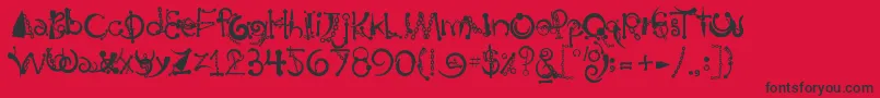 BodyPiercingChains-Schriftart – Schwarze Schriften auf rotem Hintergrund