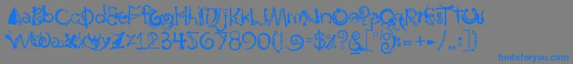 フォントBodyPiercingChains – 灰色の背景に青い文字