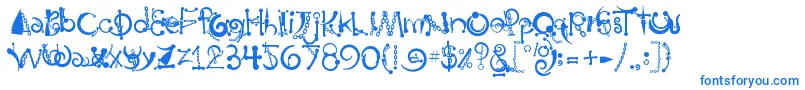 BodyPiercingChains-fontti – siniset fontit valkoisella taustalla